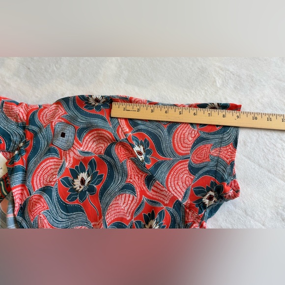 Cactus Man Ricky Singh Denim Flower Floral Pattern Shirt Size L Short Sleeve - Picture 6 of 11